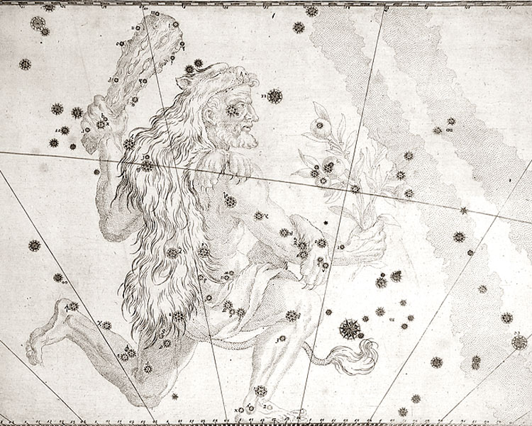 Portion of Bayer's Uranometria showing the region near Hercules