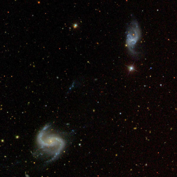 SDSS image of spiral galaxies NGC 4016 and 4017, which comprise Arp 305