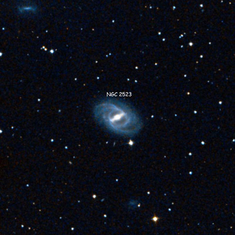 DSS image of region near spiral galaxy NGC 2523, also known as Arp 9