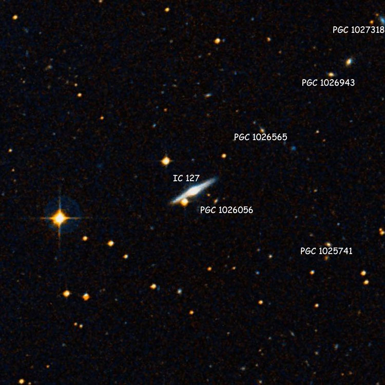 DSS image of region near spiral galaxy IC 127