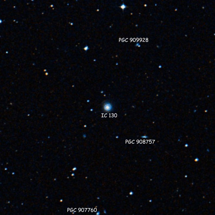 DSS image of region near  spiral galaxy IC 130