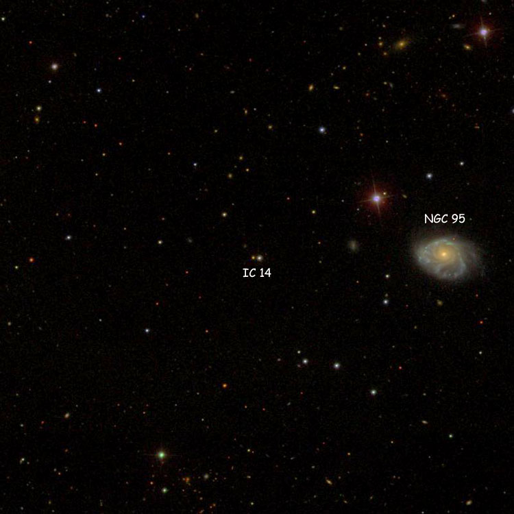 SDSS image of the pair of stars that is probably listed as IC 14