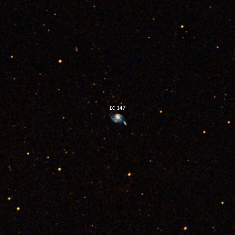 DSS image of region near spiral galaxy IC 147