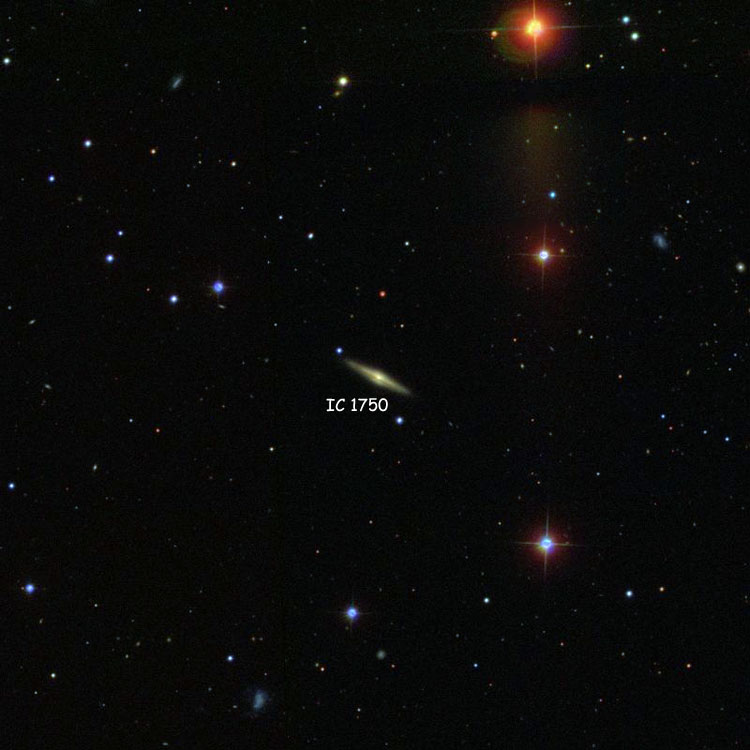 SDSS image of region near spiral galaxy IC 1750