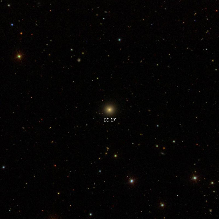 SDSS image of region near elliptical galaxy IC 17