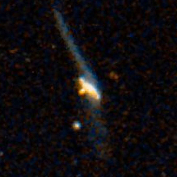 DSS image of peculiar spiral galaxy IC 18, part of Arp 100