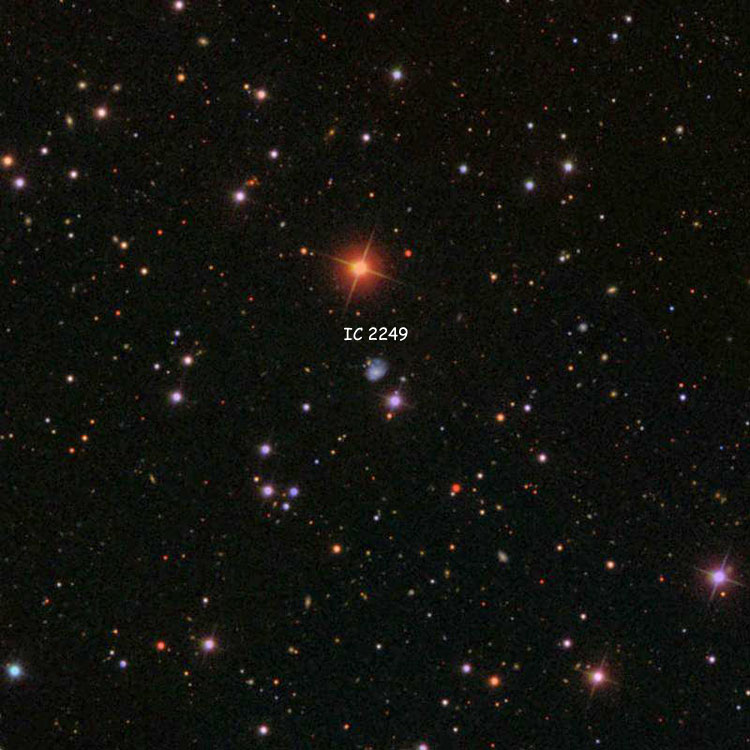 SDSS image of region near spiral galaxy IC 2249