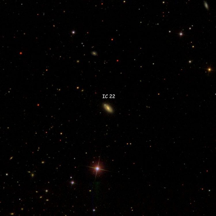 SDSS image of region near lenticular galaxy IC 22