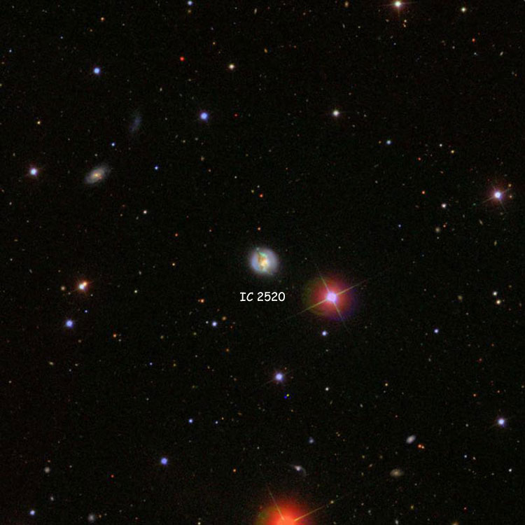 SDSS image of region near spiral galaxy IC 2520