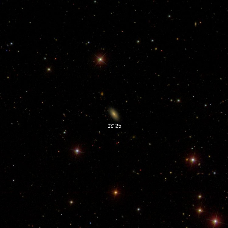 SDSS image of region near lenticular galaxy IC 25