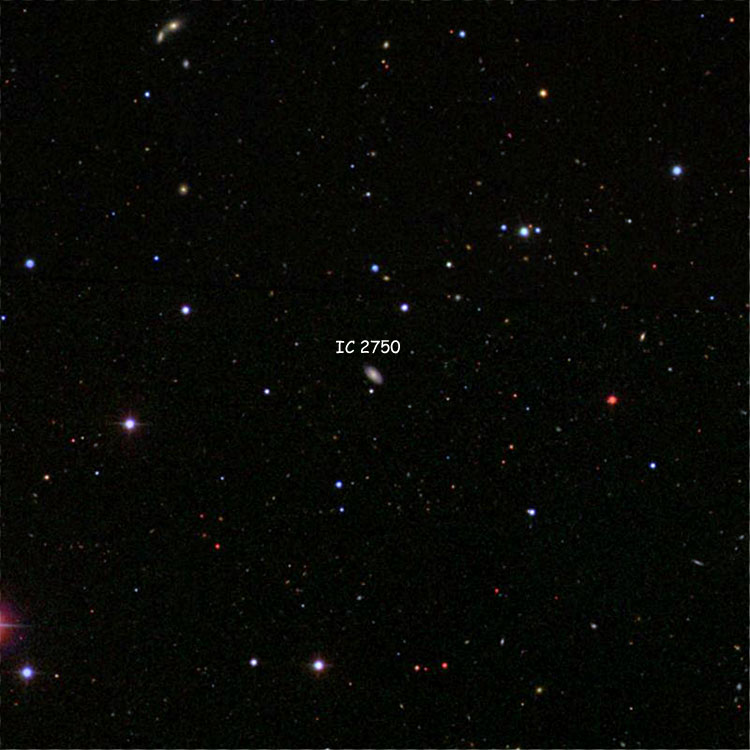 SDSS image of region near spiral galaxy IC 2750