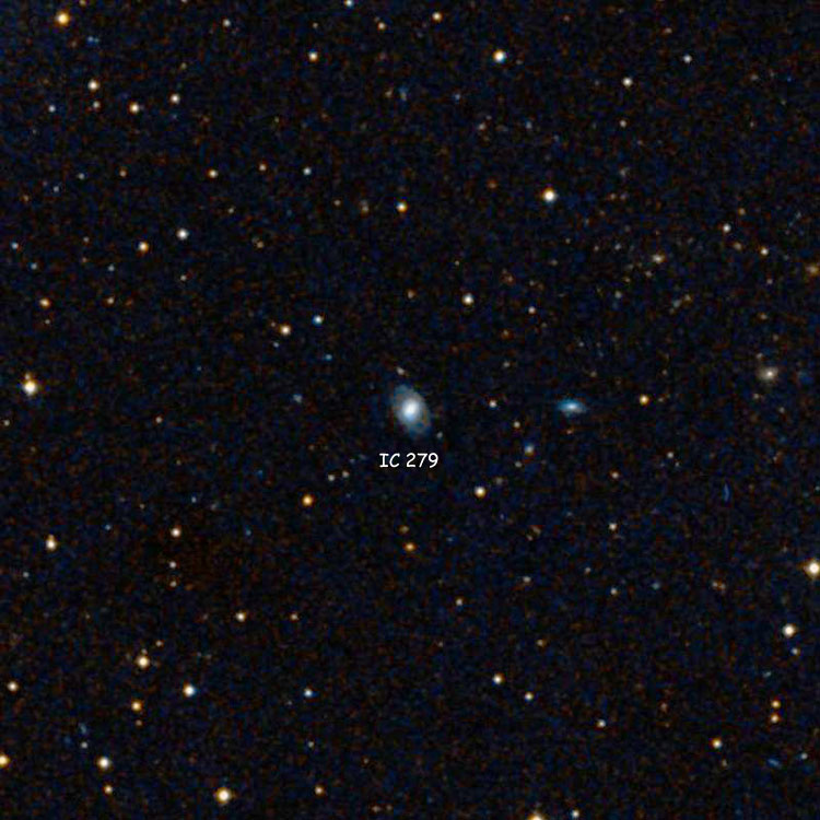 DSS image of region near spiral galaxy IC 279