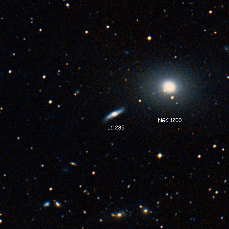 DSS image of region near lenticular galaxy IC 285, also showing NGC 1200