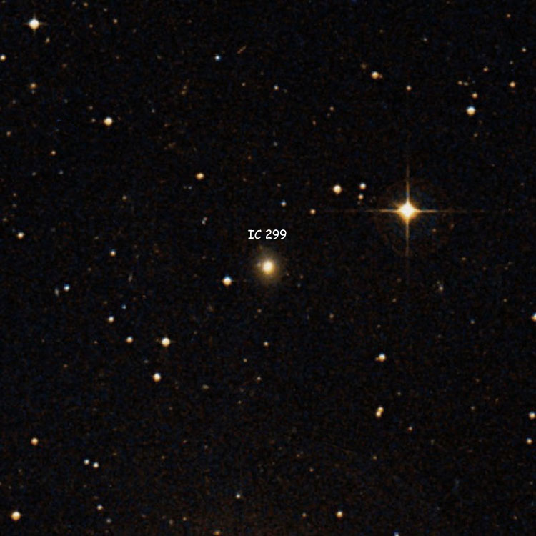 DSS image of region near lenticular galaxy IC 299