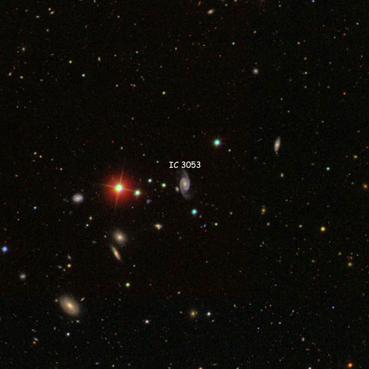 SDSS image of region near spiral galaxy IC 3053