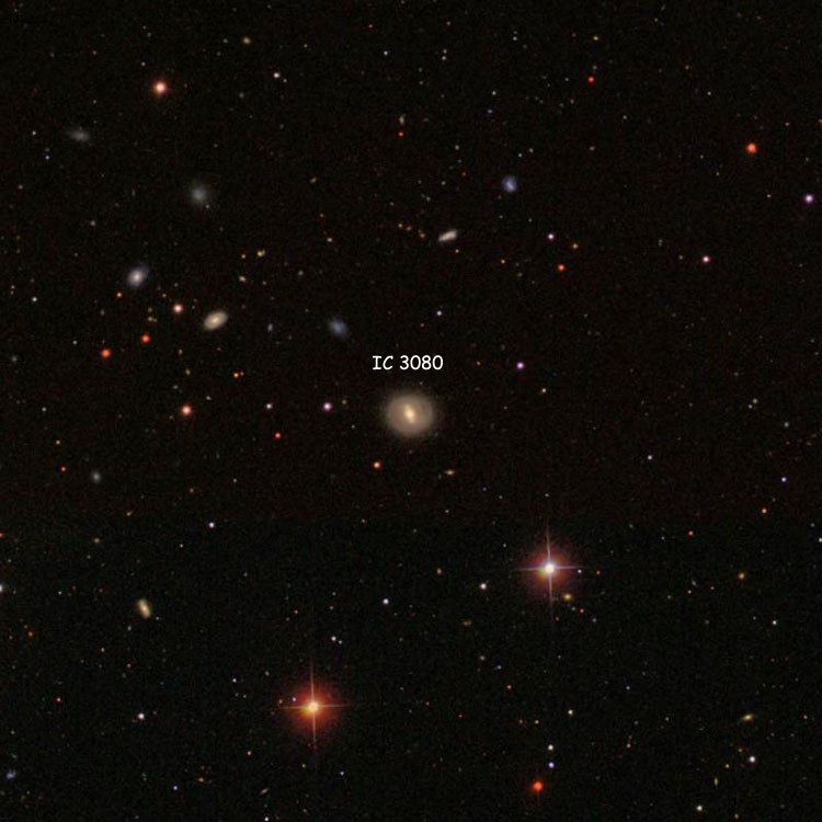 SDSS image of region near spiral galaxy IC 3080