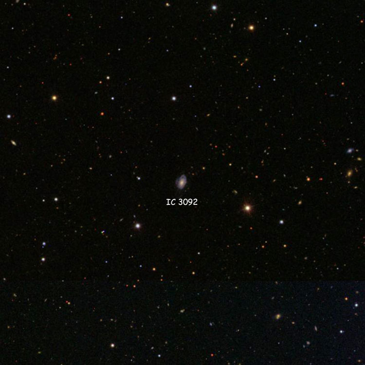 SDSS image of region near spiral galaxy IC 3092