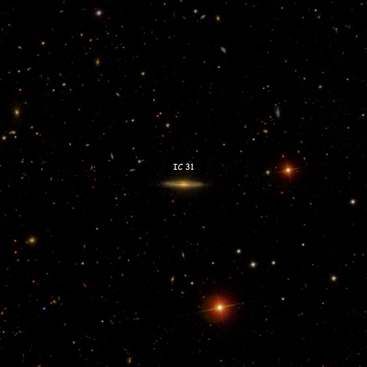 SDSS image of region near spiral galaxy IC 31