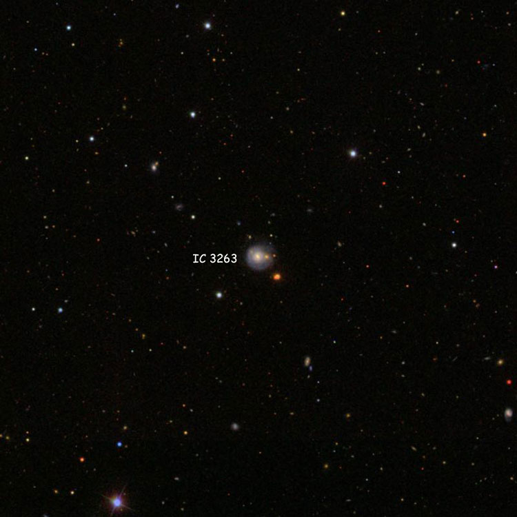 SDSS image of region near spiral galaxy IC 3263