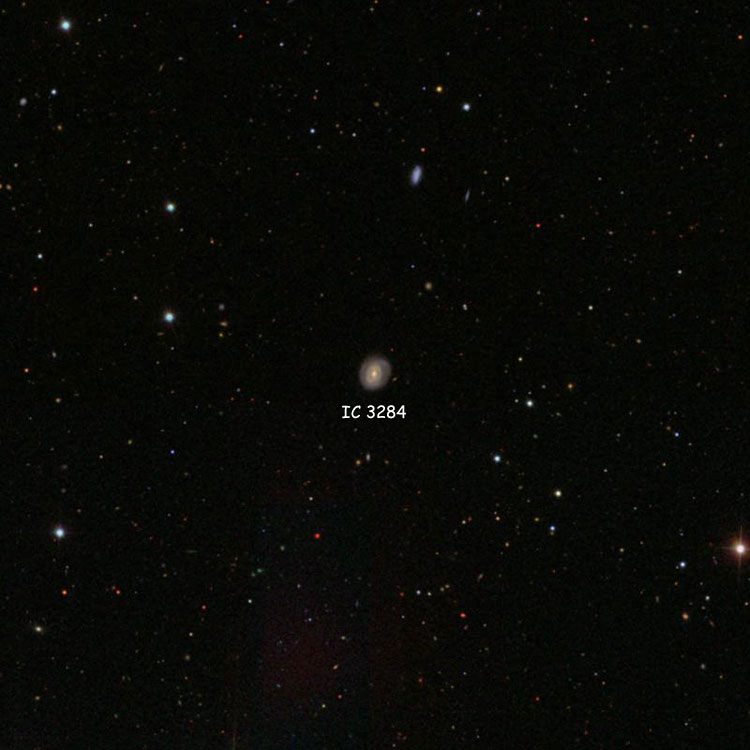 SDSS image of region near spiral galaxy IC 3284