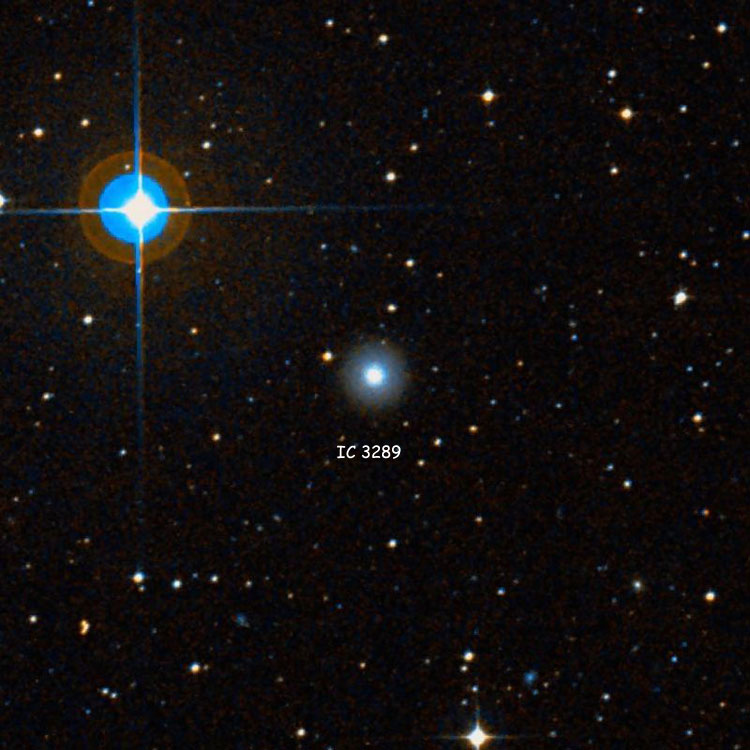 DSS image of region near lenticular galaxy IC 3289