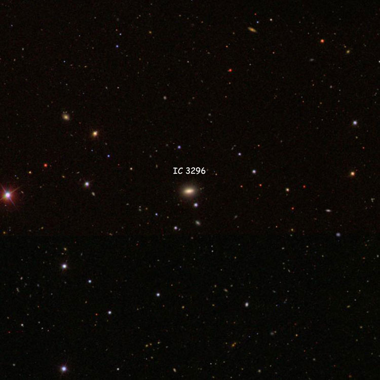 SDSS image of region near spiral galaxy IC 3296