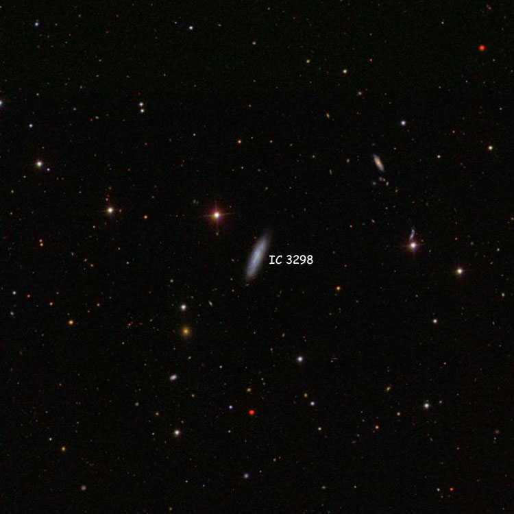 SDSS image of region near spiral galaxy IC 3298