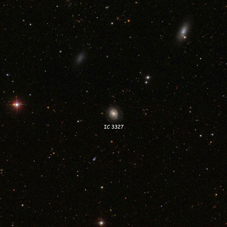 SDSS image of region near spiral galaxy IC 3327