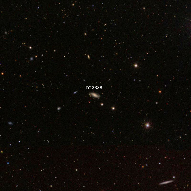 SDSS image of region near spiral galaxy IC 3338