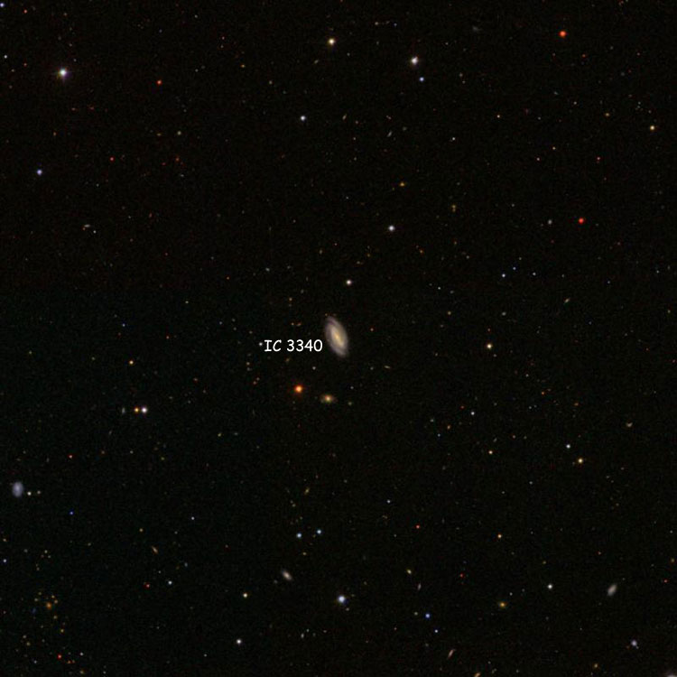 SDSS image of region near spiral galaxy IC 3340
