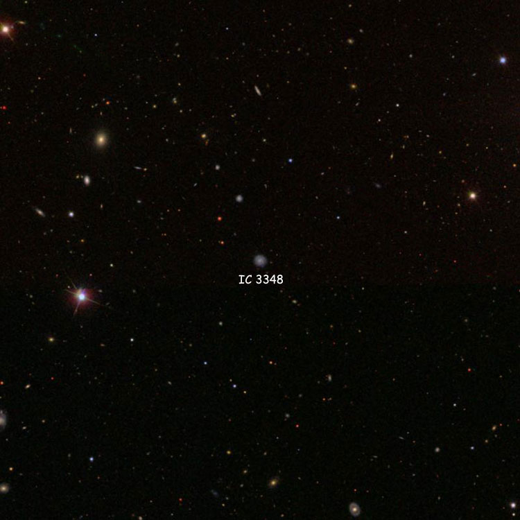 SDSS image of region near spiral galaxy IC 3348