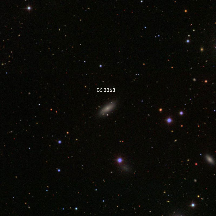 SDSS image of region near elliptical galaxy IC 3363