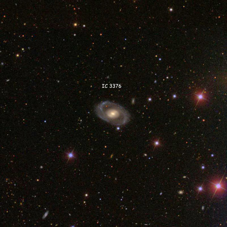 SDSS image of region near spiral galaxy IC 3376
