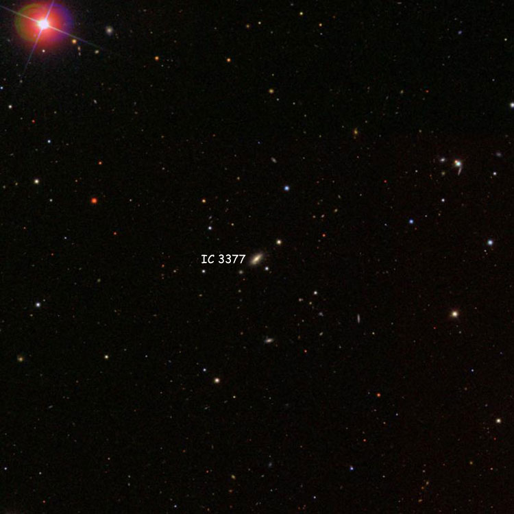 SDSS image of region near spiral galaxy IC 3377
