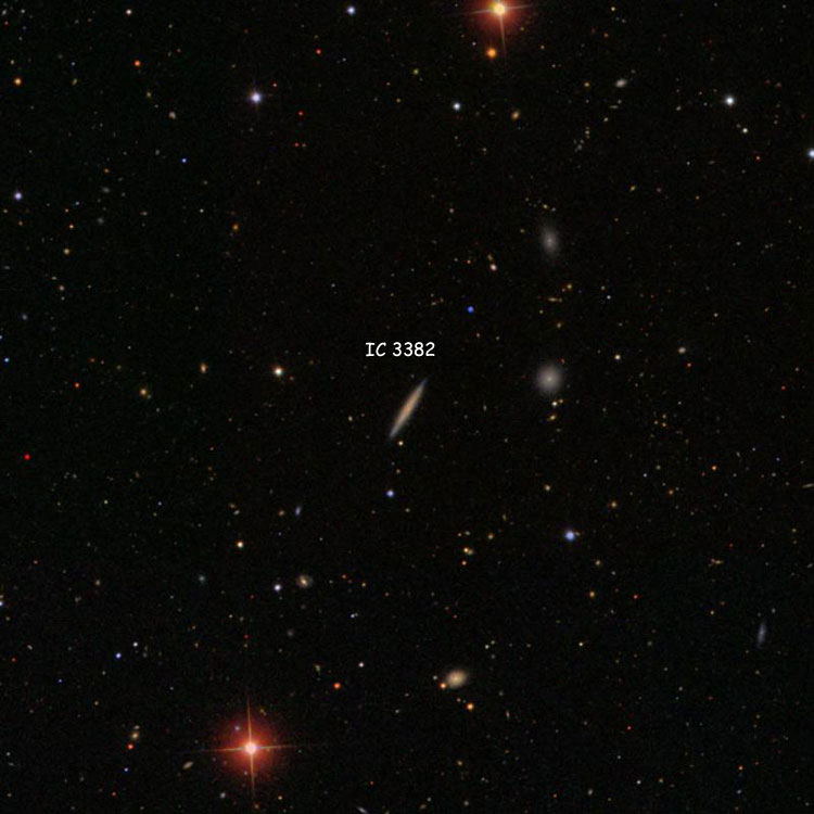 SDSS image of region near spiral galaxy IC 3382