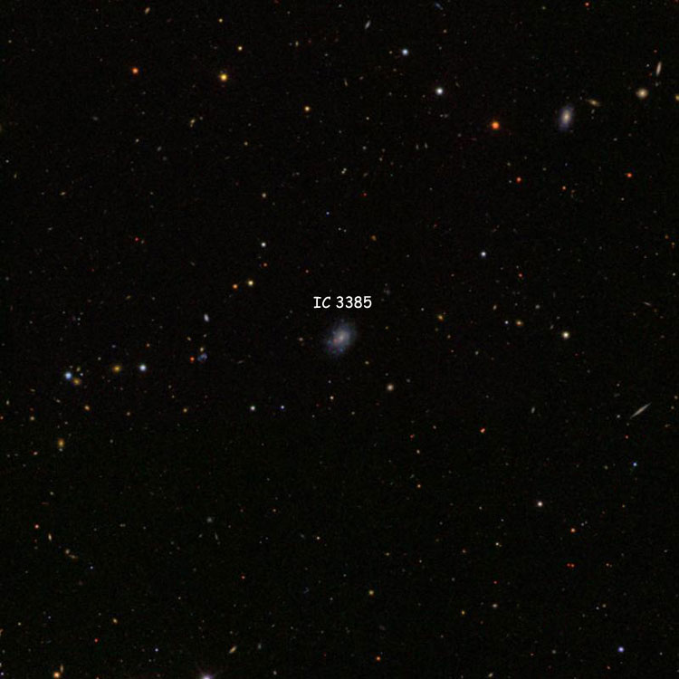 SDSS image of region near spiral galaxy IC 3385