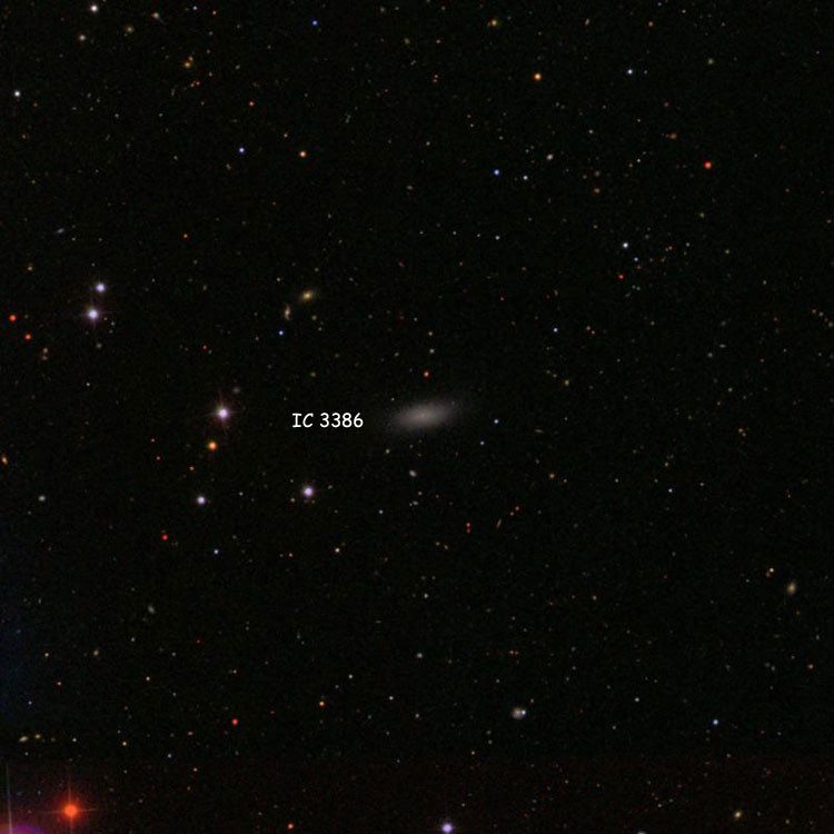SDSS image of region near elliptical galaxy IC 3386