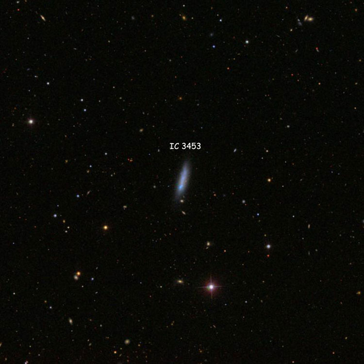 SDSS image of region near irregular galaxy IC 3453