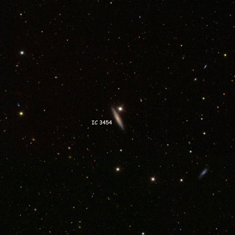 SDSS image of region near spiral galaxy IC 3454