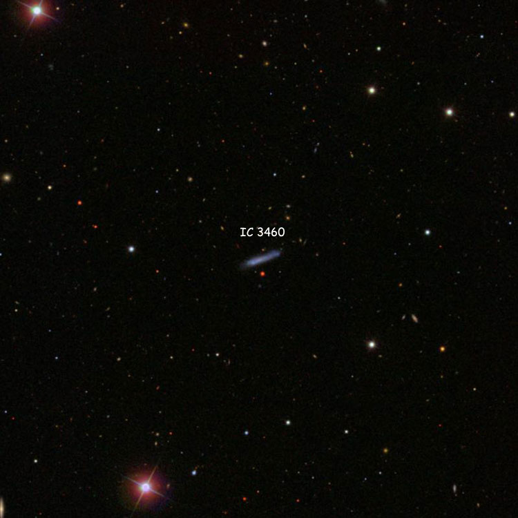 SDSS image of region near spiral galaxy IC 3460