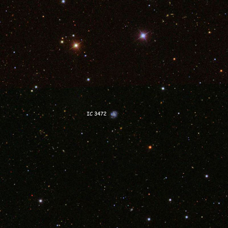 SDSS image of region near spiral galaxy IC 3472