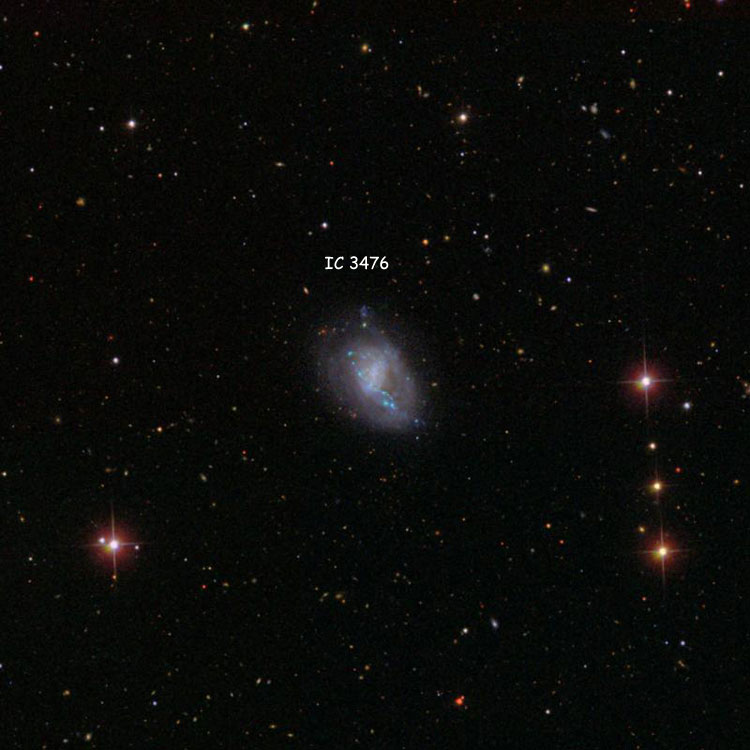 SDSS image of region near irregular galaxy IC 3476