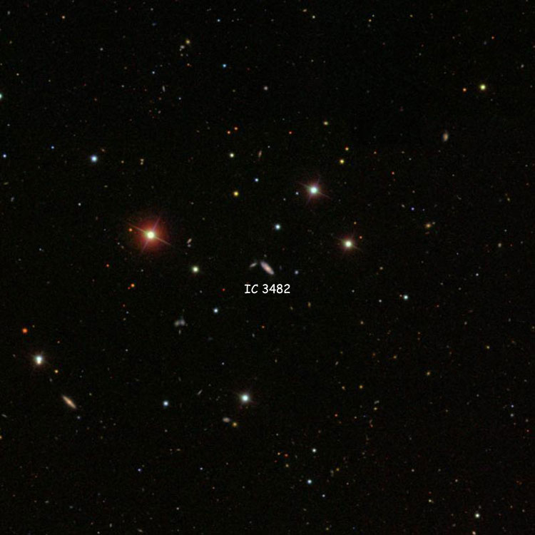 SDSS image of region near spiral galaxy IC 3482