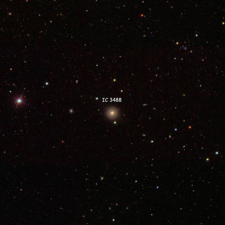 SDSS image of region near lenticular galaxy IC 3488