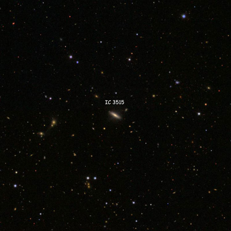 SDSS image of region near spiral galaxy IC 3515