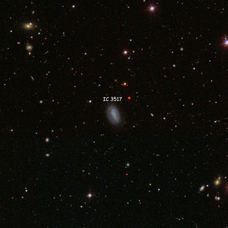 SDSS image of region near spiral galaxy IC 3517
