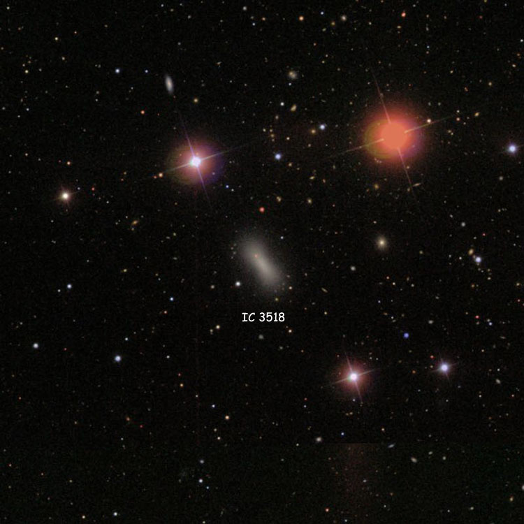 SDSS image of region near lenticular galaxy IC 3518