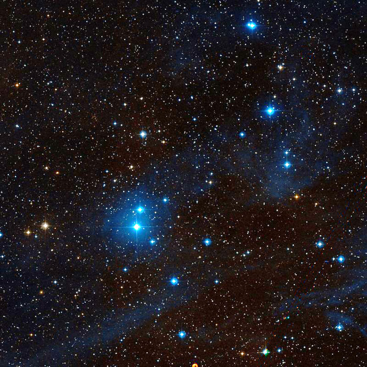 DSS image of region near emission nebula IC 353
