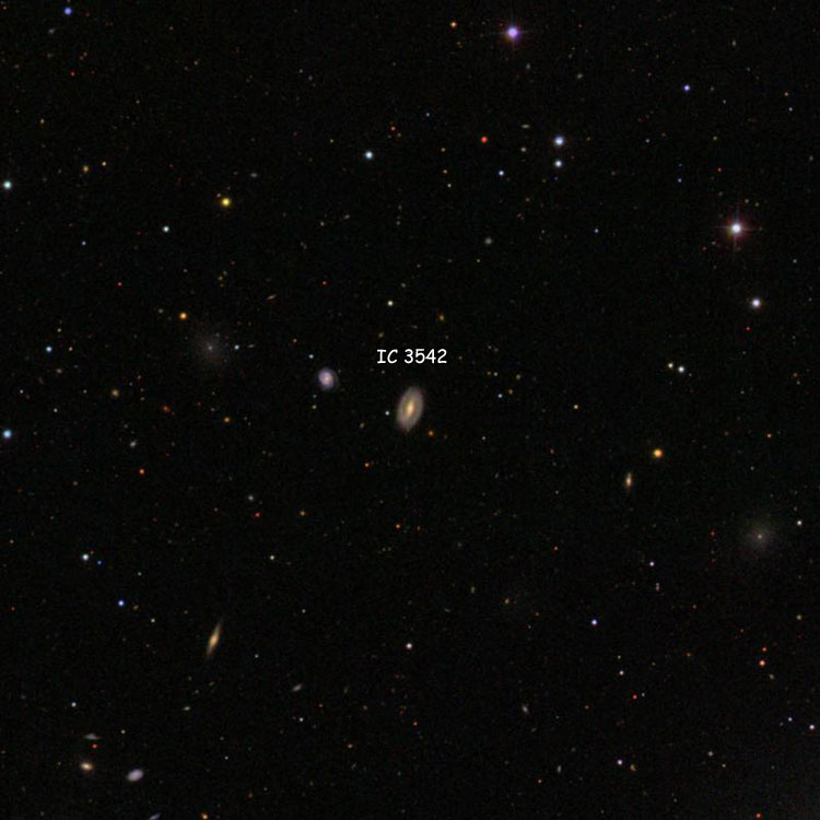 SDSS image of region near spiral galaxy IC 3542