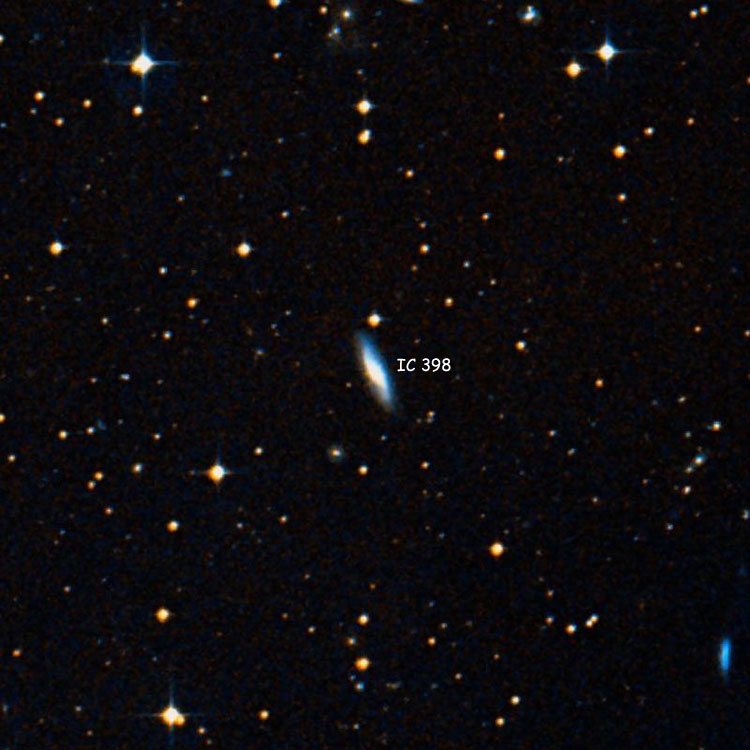 DSS image of region near spiral galaxy IC 398
